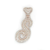 Diamond Letter "S" W/ Heart Bail Pendant - White Carat - USA & Canada